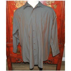Vintage Gino Fabrini Brown Iridescent Button Up Shirt - 18.5
